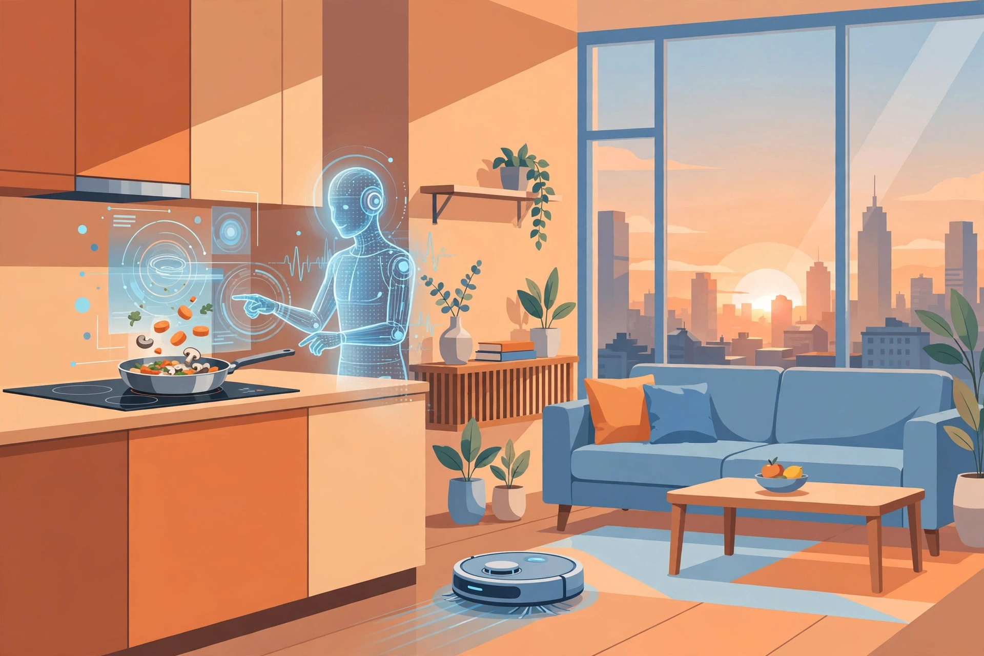 Smart home of the future with holographic assistant